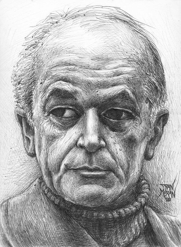 Portrait Drawing - Portrait of an Old Man by Dan Moran.
