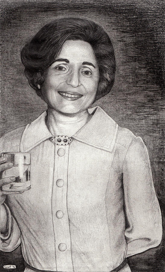 Portrait of Frances Grant No Border Drawing by Gregory Grant