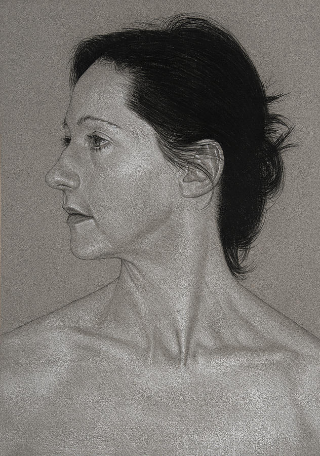 Portrait Of K Drawing by David Kleinsasser