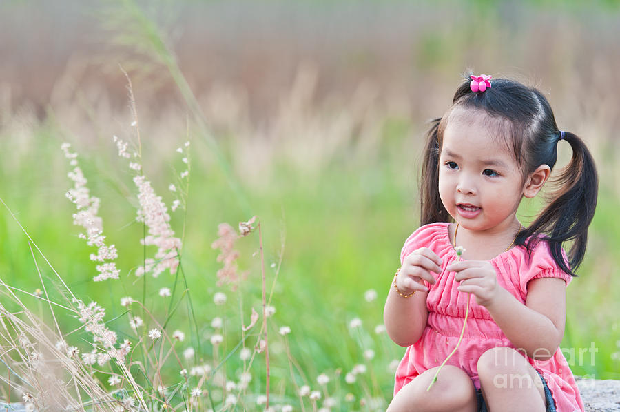 Portrait Of Little Asian Girl Photograph By Sattapapan Tratong