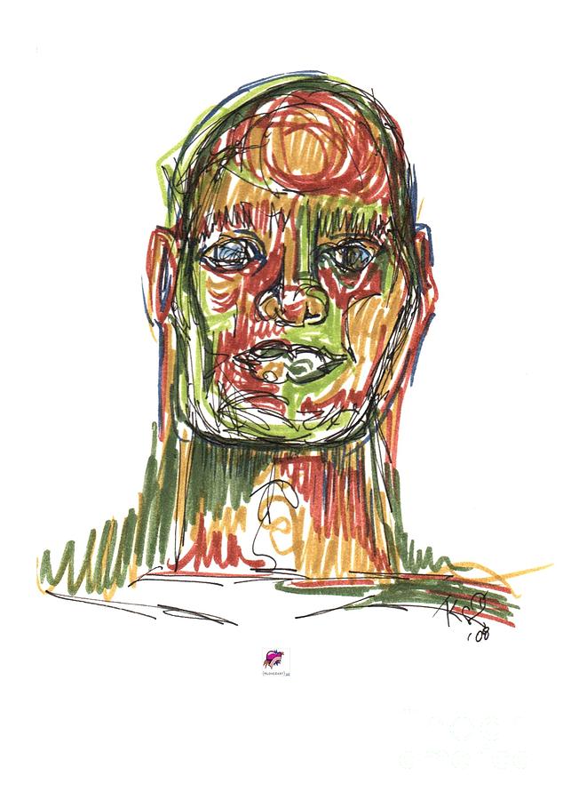 Portrait of Man Drawing by Carol Rashawnna Williams