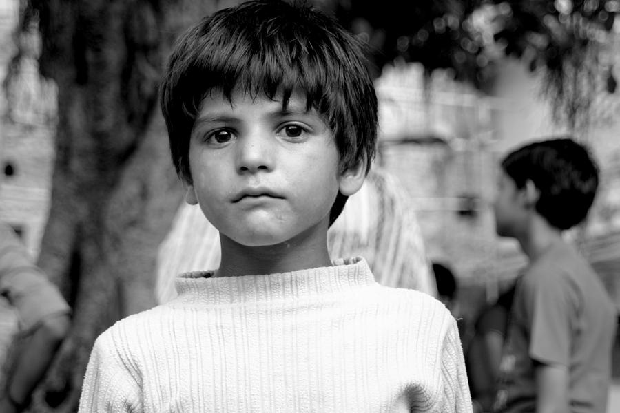 Portrait Photograph - Portrait Of Young Innocent Boy by Karan Anand