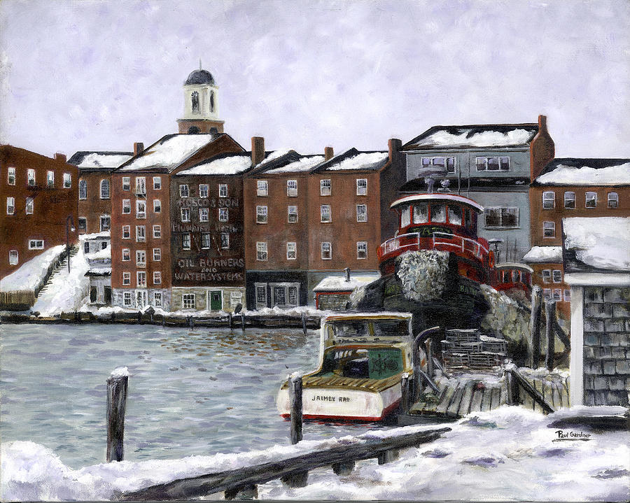 Portsmouth harbor Painting by Paul Gardner