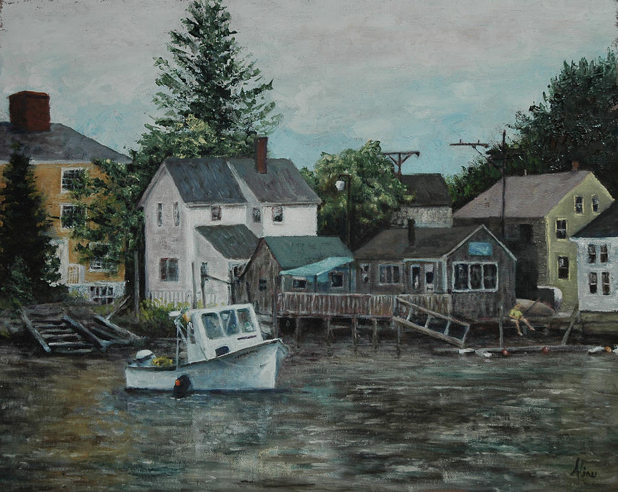 Portsmouth Waterfront Painting by Aline Lotter Fine Art America
