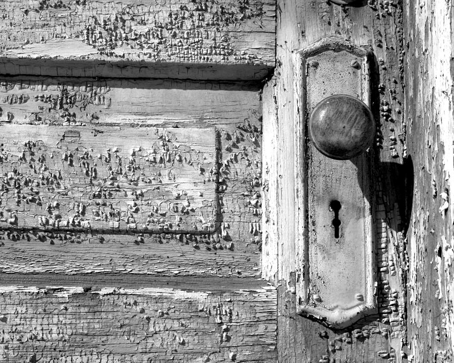 Black And White Photograph - Post Office Door Knob by Darren Creighton
