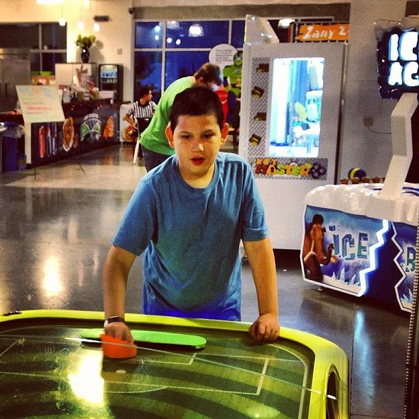 Post Trampoline Air Hockey With Photograph by Simon Prickett