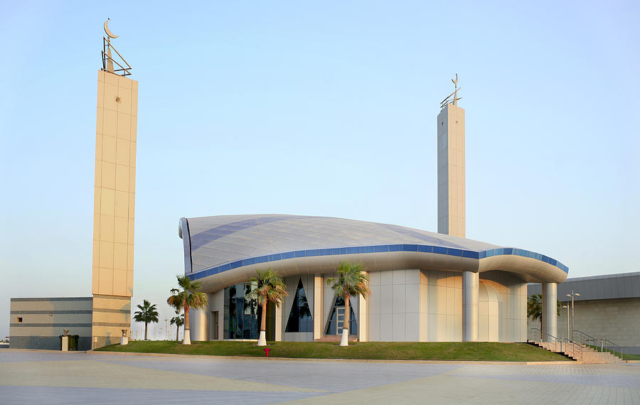 Postmodern mosque in Qatar Photograph by Paul Cowan