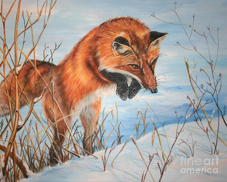 Winter Painting - Pounce by Darlene Watters