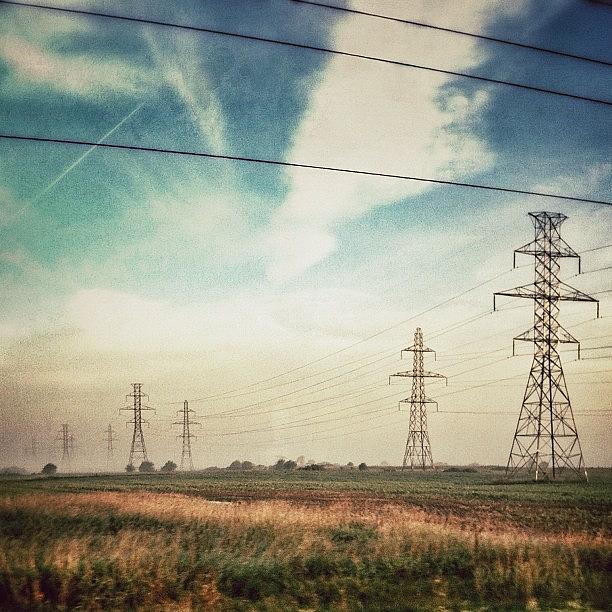 August Photograph - Power Lines At 90kms/hr. Drive-by by Marc Plouffe