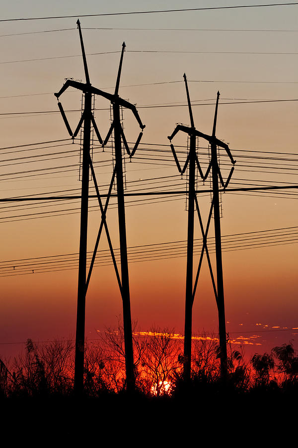 Power Towers at Sundown Photograph by Ed Gleichman