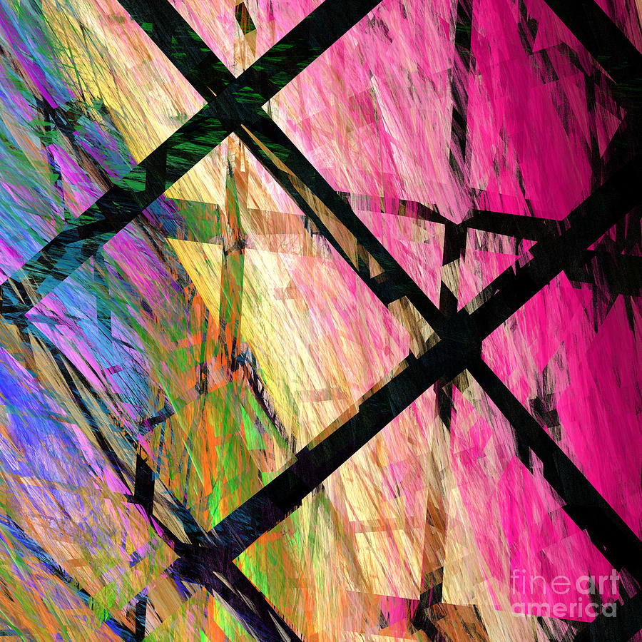Abstract Digital Art - Powers That Bind Us Square B by Andee Design