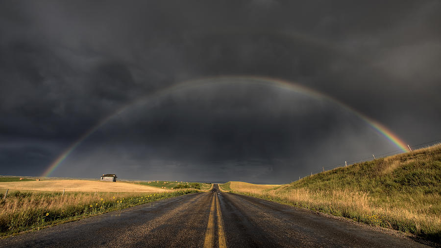 Cereal Digital Art - Prairie Storm Rainbow Saskatchewan by Mark Duffy