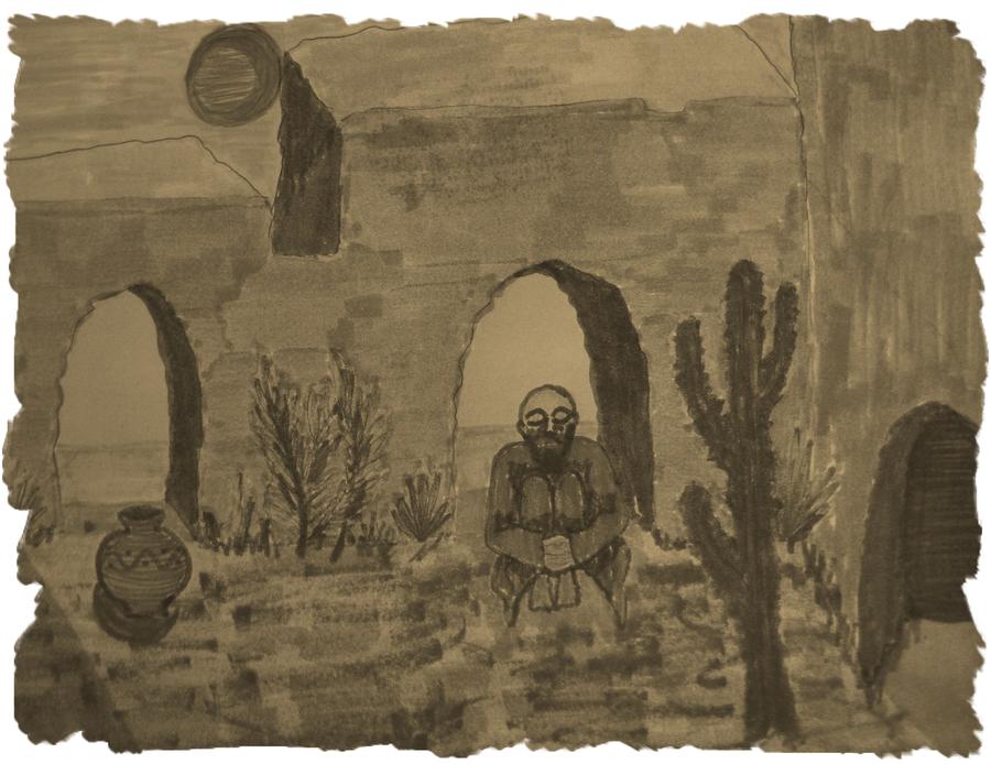 Prayer In the Desert Painting by Judy Via-Wolff