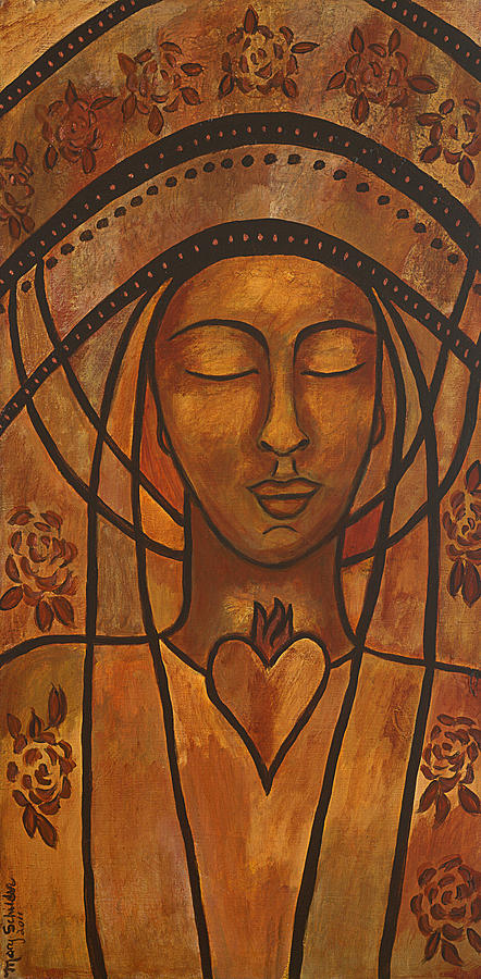 Madonna Painting - Prayerful Madonna by Mary Schilder