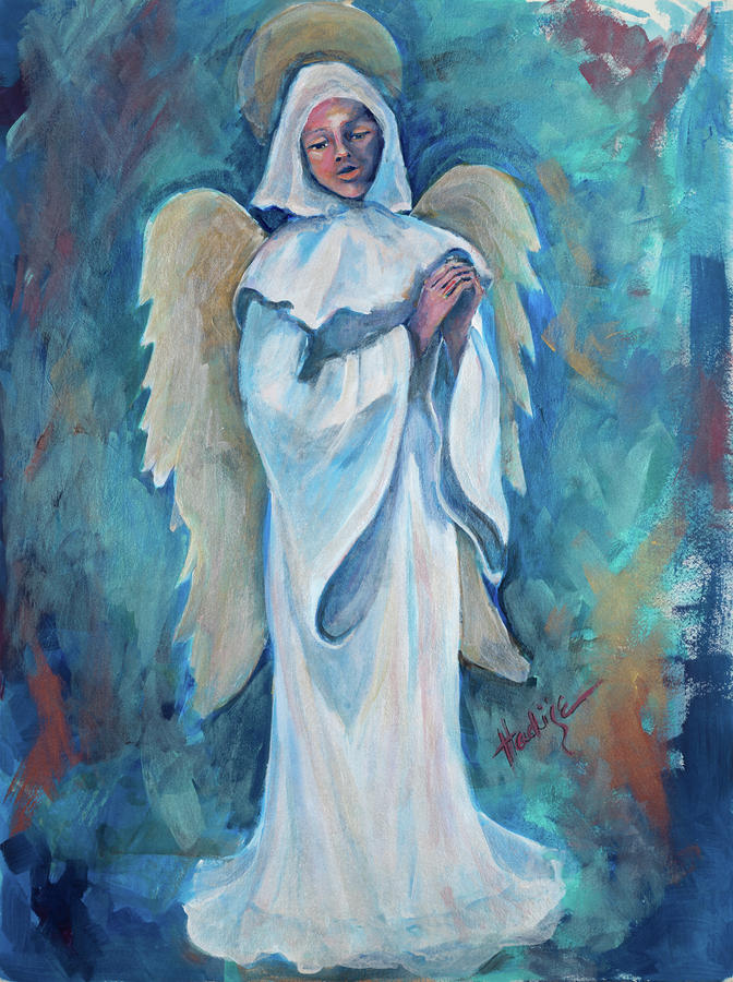Praying Angel Painting by Mary DuCharme