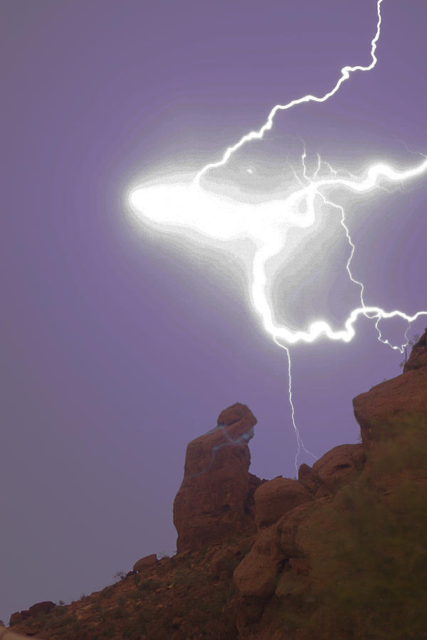 Praying Monk Lightning Halo Monsoon Thunderstorm Photography Photograph by James BO Insogna
