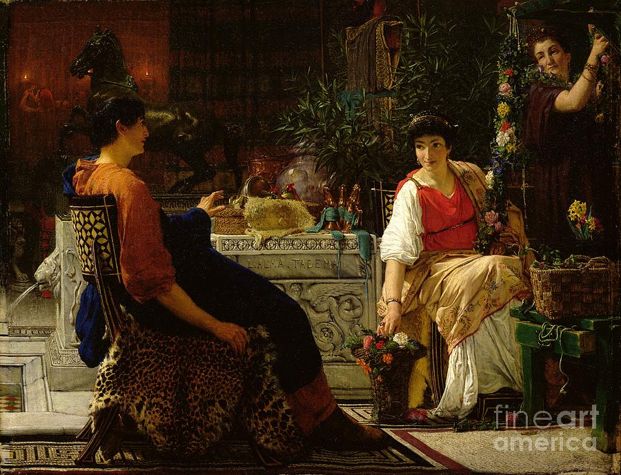 Flower Painting - Preparations for the Festivities by Lawrence Alma-Tadema