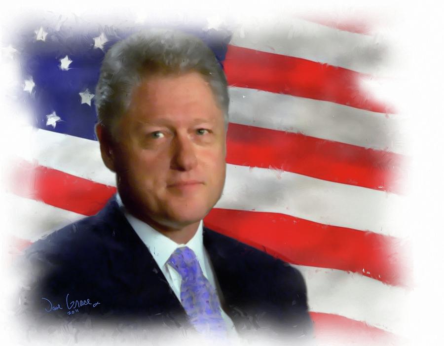 Bill Clinton Painting - Pres. Clinton by David Grace