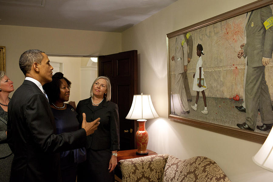 Barack Obama Photograph - President Barack Obama, Ruby Bridges by Everett