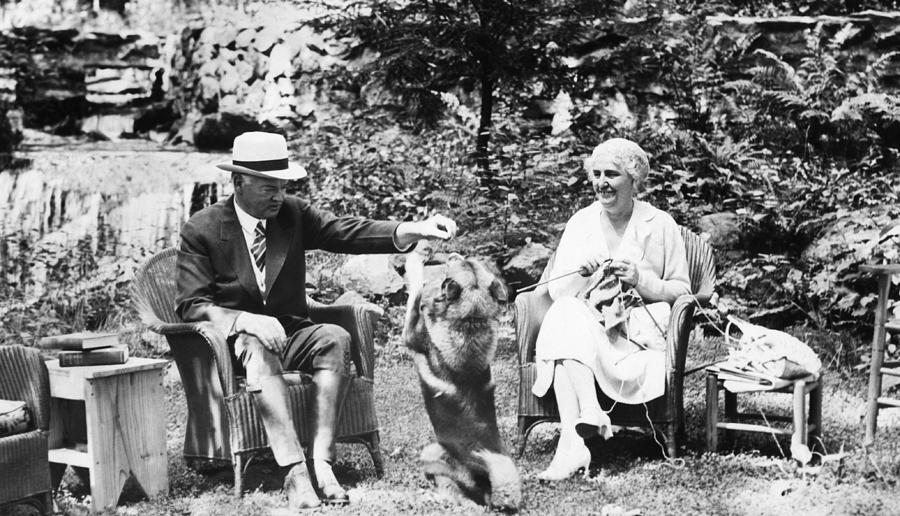 President Herbert Hoover, First Lady Photograph by Everett