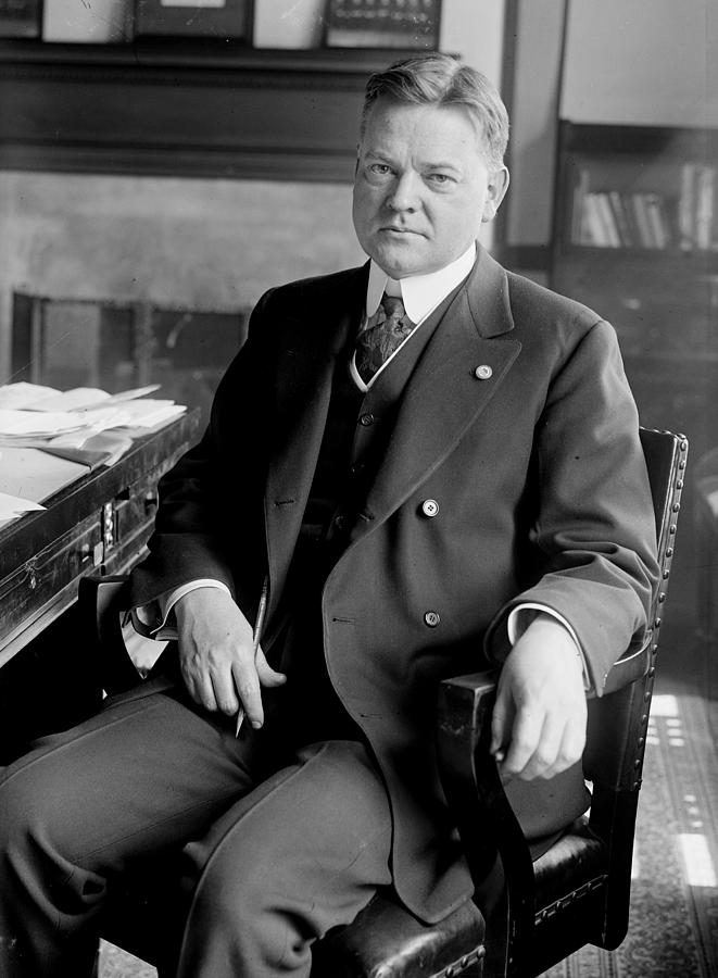 President Herbert Hoover sitting at desk Photograph by International  Images