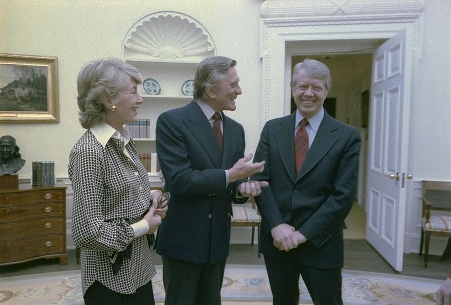 Celebrity Photograph - President Jimmy Carter Greets Actor by Everett