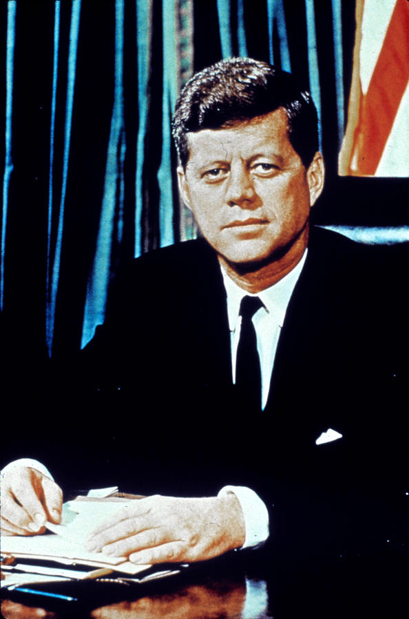 Flag Photograph - President John F. Kennedy by Everett