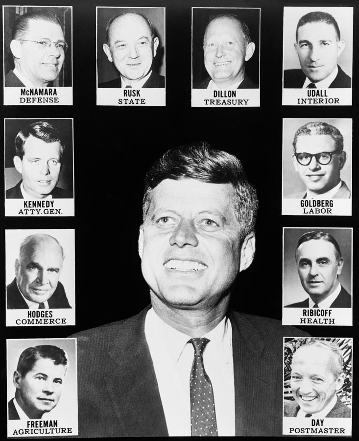 President John Kennedy And His Cabinet by Everett