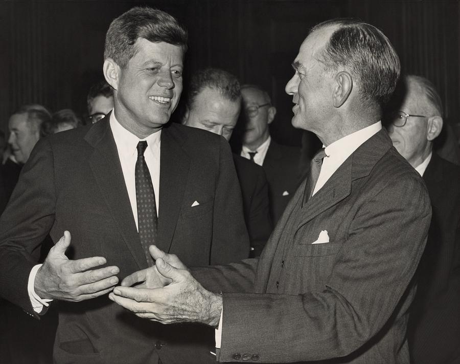 President Kennedy Talking With Arkansas Photograph by Everett | Fine ...