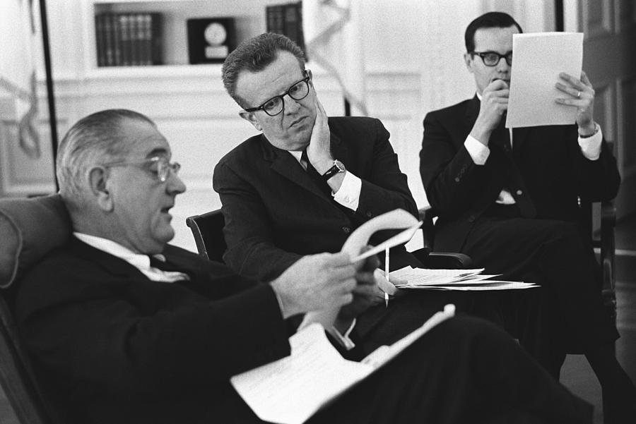 Politician Photograph - President Lyndon Johnson With Political by Everett