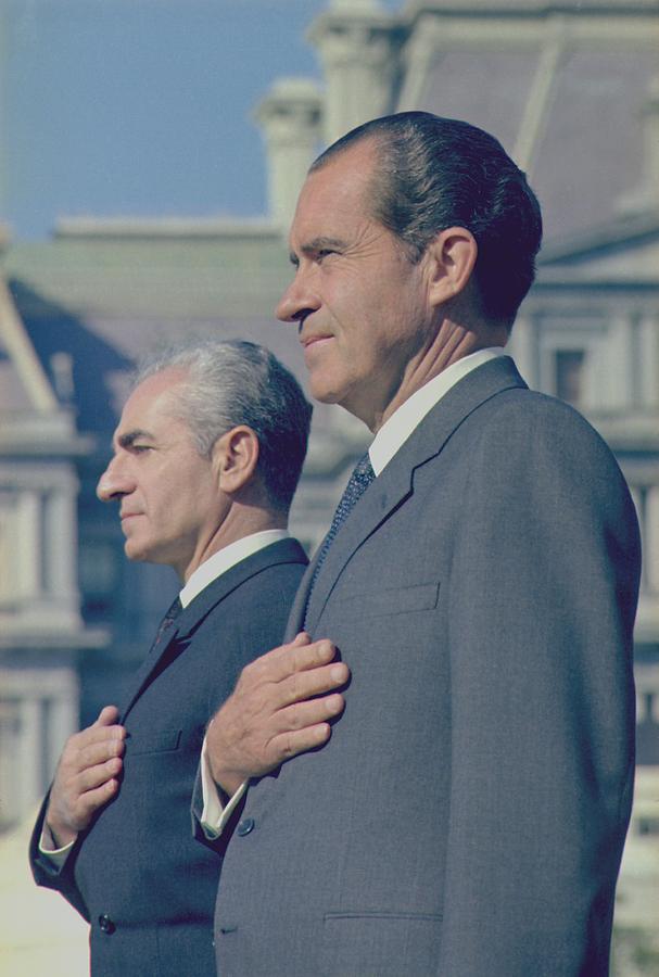 History Photograph - President Nixon And The Shah Of Iran by Everett