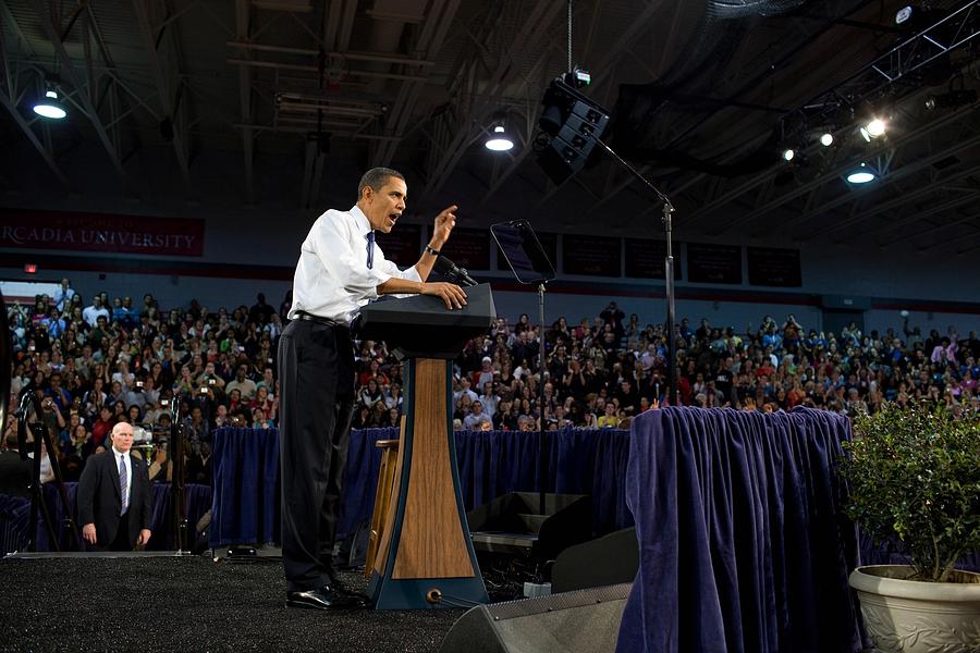 Portrait Photograph - President Obama Promotes Health Care by Everett