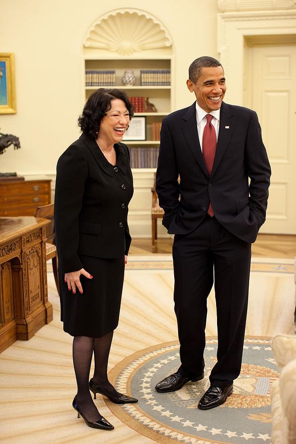 President Obama With New Justice Sonia Photograph by Everett
