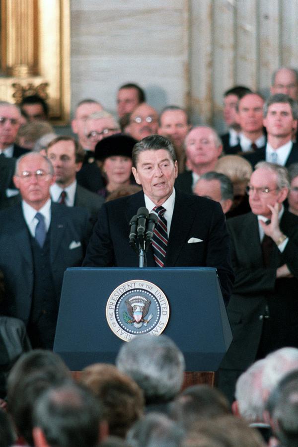 Politician Photograph - President Reagan Delivers His Second by Everett