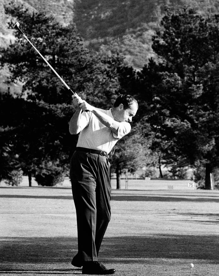 President Richard Nixon Golfing. He Photograph by Everett