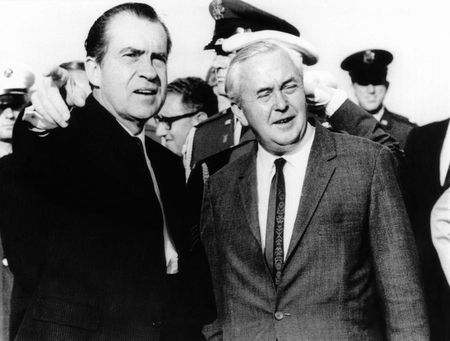 Politician Photograph - President Richard Nixon Was Met by Everett