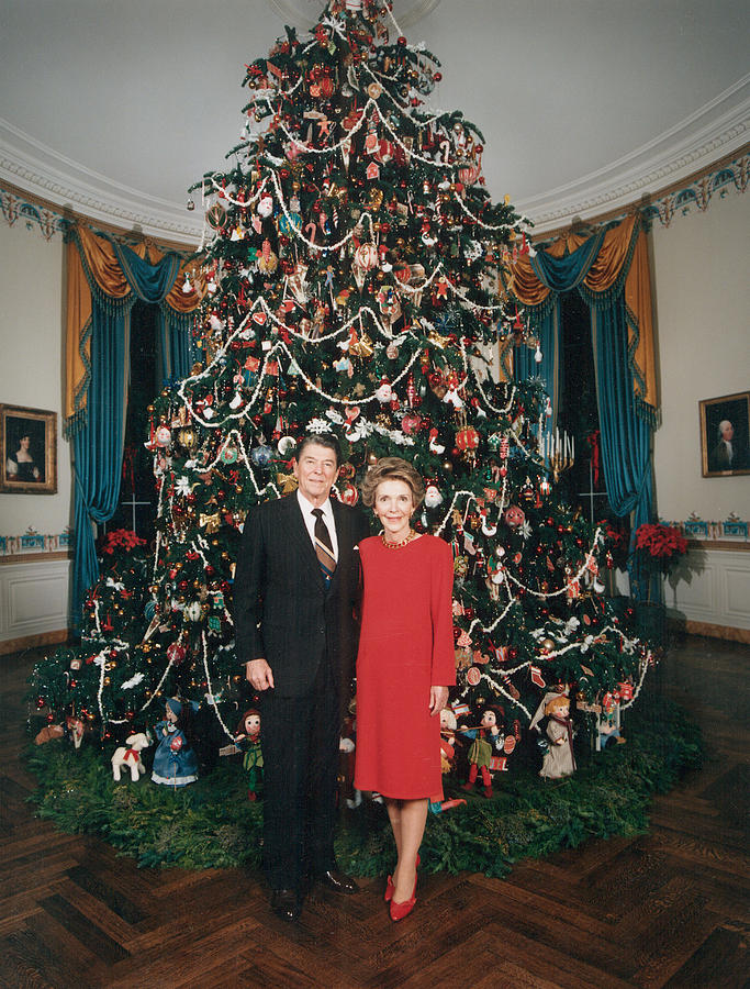 Christmas Photograph - President Ronald Reagan, First Lady by Everett