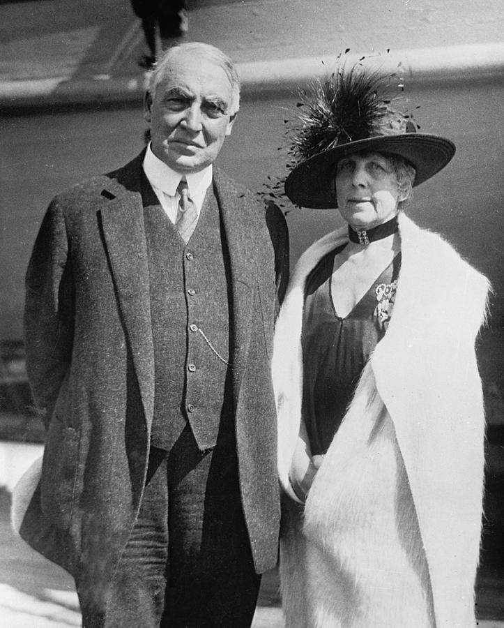 President Warren Harding And His Wife by Everett