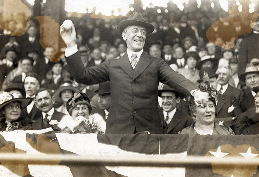 President Woodrow Wilson Throwing Photograph By Everett