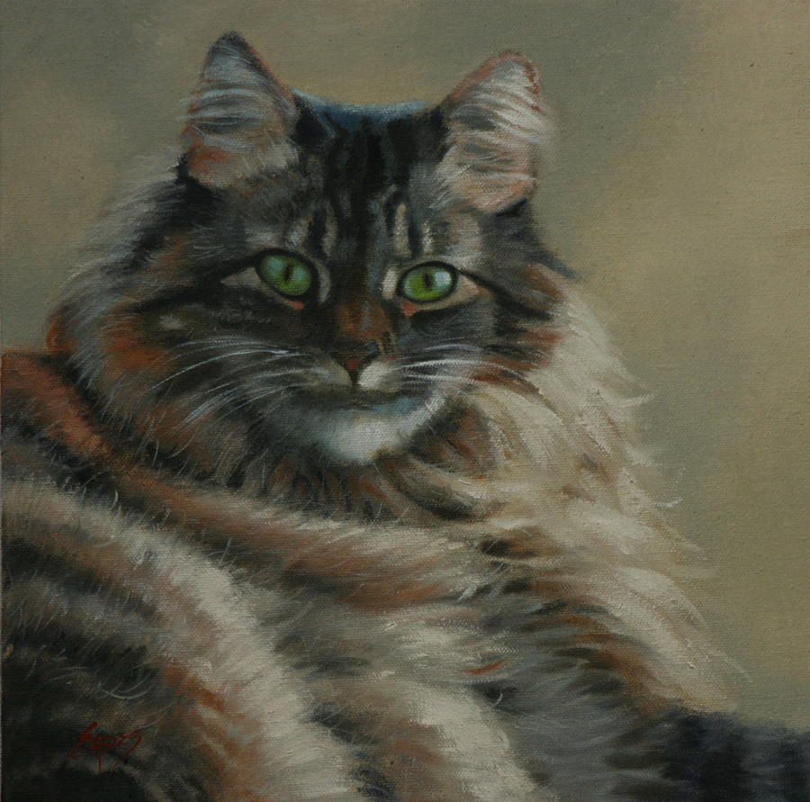 Cat Painting - Pretty Kitty by Linda Eades Blackburn