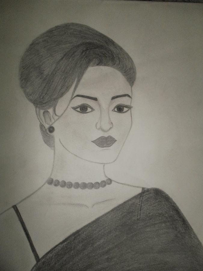 Beauty  Elegance Designer Saree sketch
