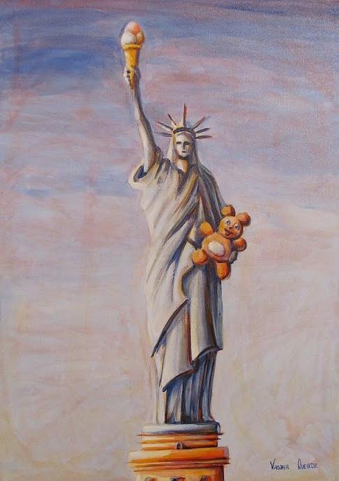 Statue Of Liberty Painting - Primeiro Mundo by Vagner Queiroz