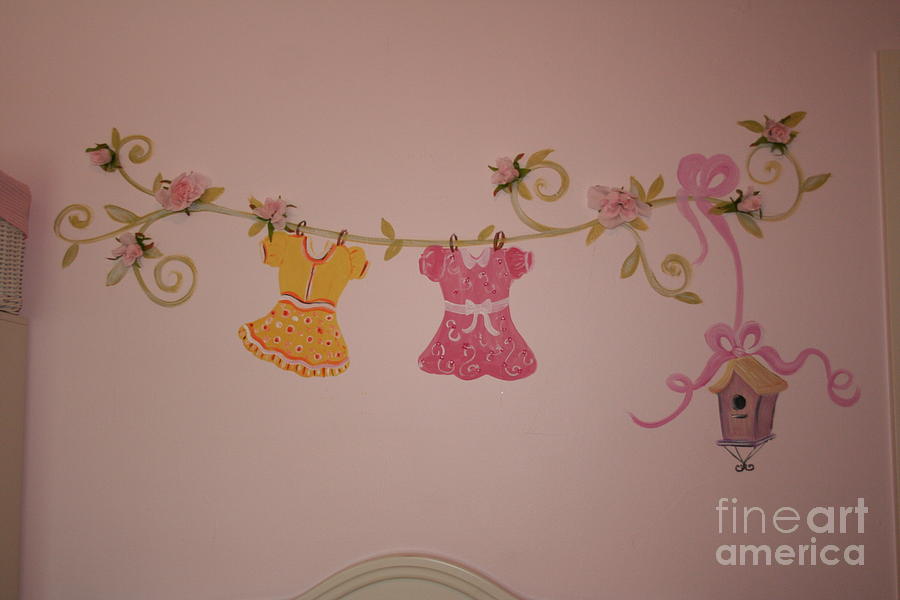 Princess Cloth Line Mural Painting by Norma Ruffinelli