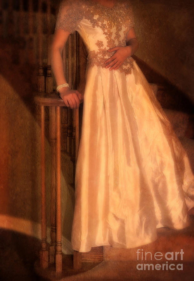 Lace Photograph - Princess on Stairway by Jill Battaglia