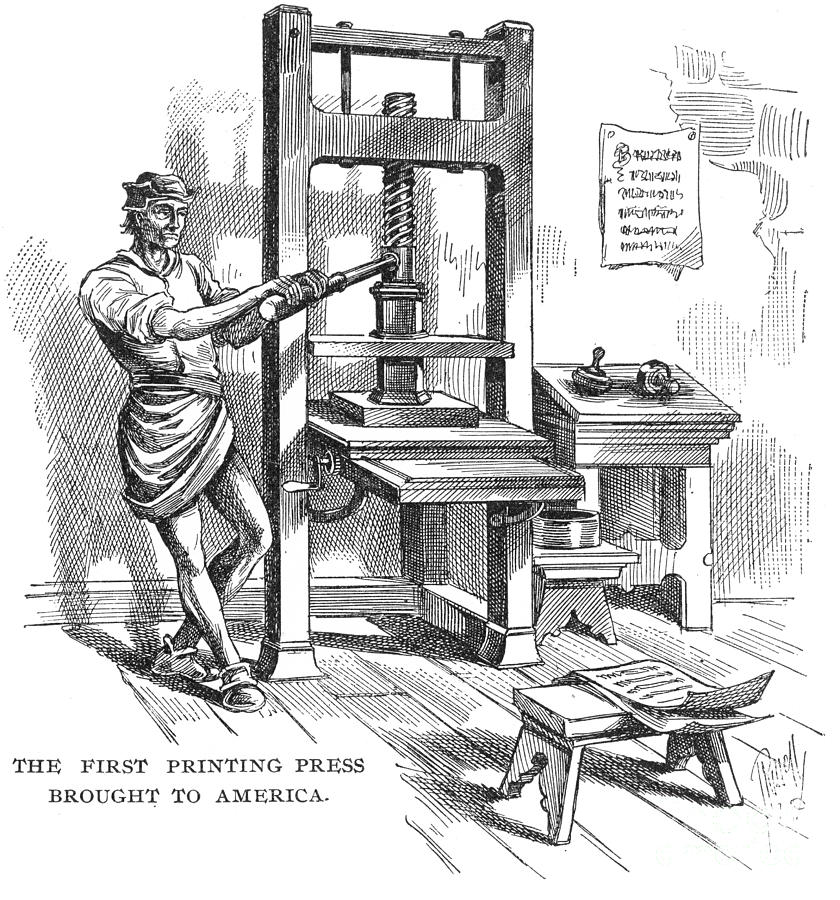 Printing Press, 1639 Photograph by Granger
