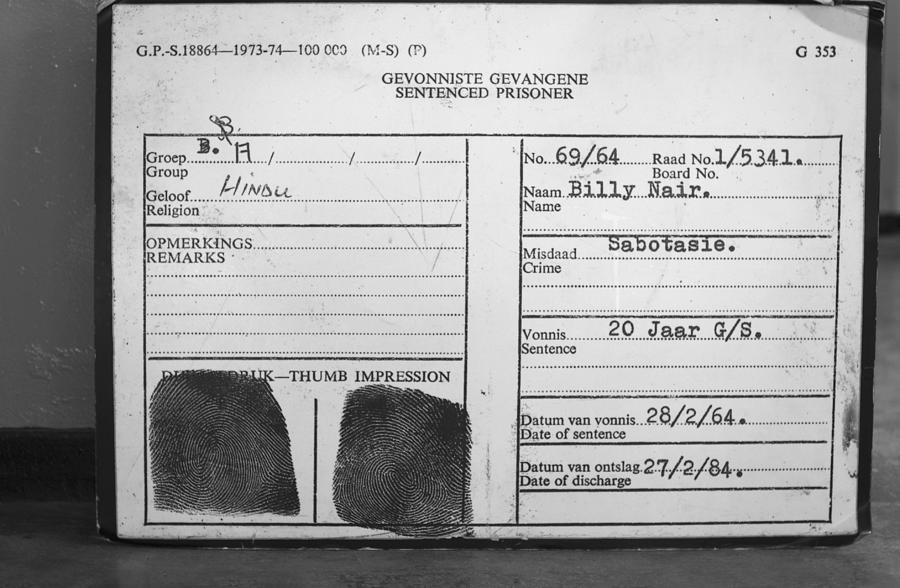 Nelson Mandela Photograph - Prisoner ID by Aidan Moran
