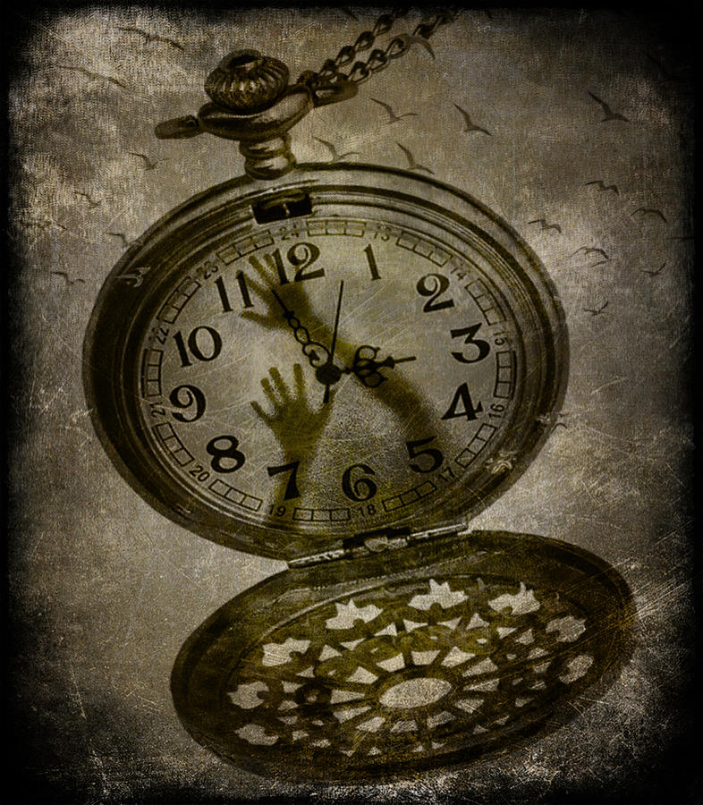 Clock Photograph - Prisoner of time by Marie Gale