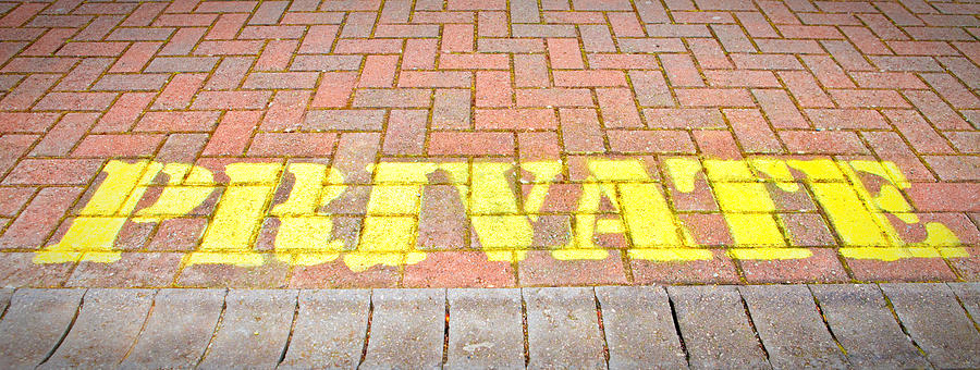 Brick Photograph - Private sign by Tom Gowanlock