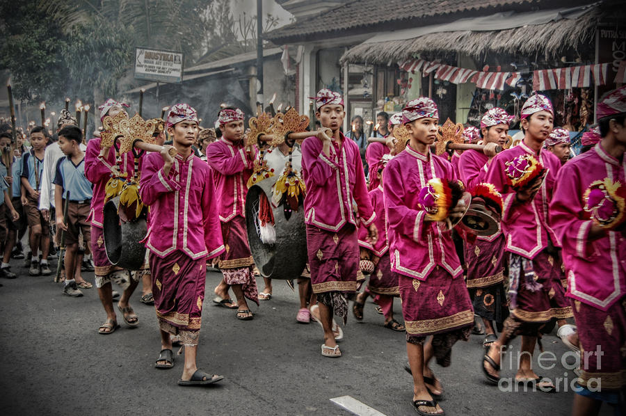 Procession In Bali Photograph by Charuhas Images