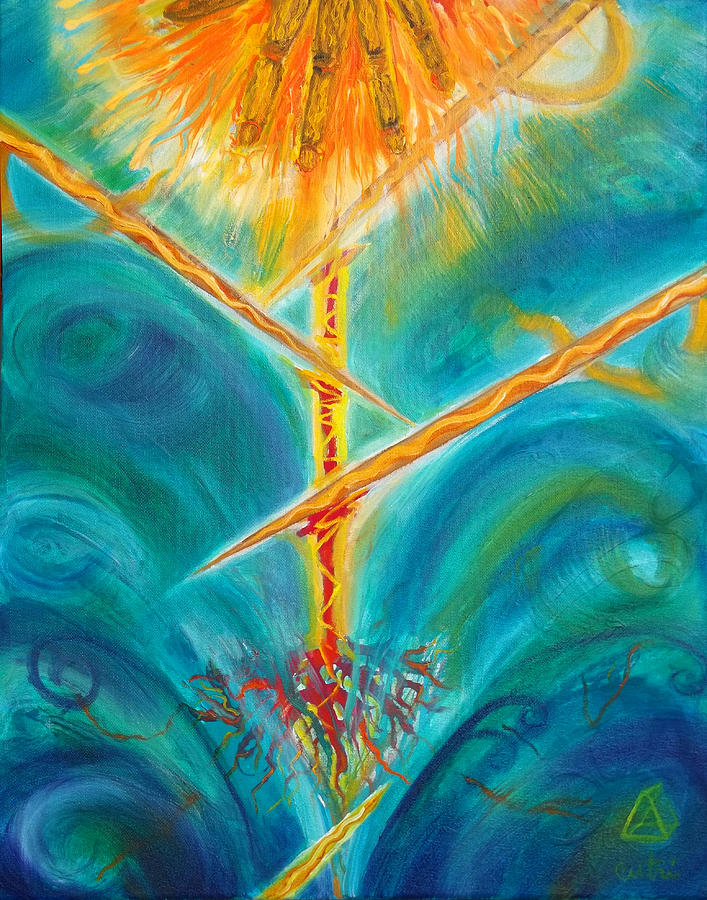 Prophetic Message Sketch Painting 4 Spirit of Denial Cut at the Root Painting by Anne Cameron Cutri